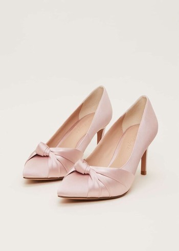 Phase Eight Satin Knot Front Court Heels Rose USA | 7596438-IK